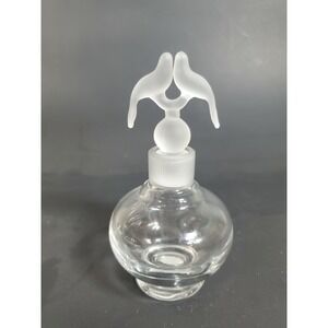 Irice 2 Birds Glass Perfume Bottle Made In U.S.A. Matte Frosted